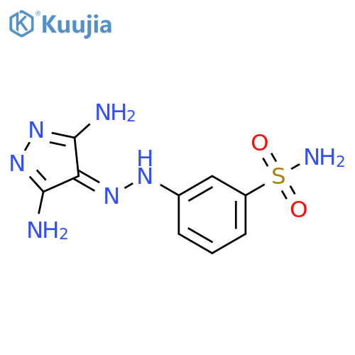 Benzenesulfonamide, 3-[(3,5-diamino-4H-pyrazol-4-ylidene)hydrazino]- structure