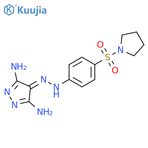 Pyrrolidine,1-[[4-[(3,5-diamino-4H-pyrazol-4-ylidene)hydrazino]phenyl]sulfonyl]- structure