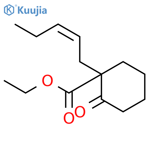 CYCLOHEXANECARBOXYLIC ACID, 2-OXO-1-(2Z)-2-PENTENYL-, ETHYL ESTER structure