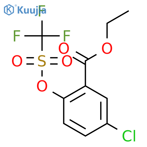Benzoic acid, 5-chloro-2-[[(trifluoromethyl)sulfonyl]oxy]-, ethyl ester structure