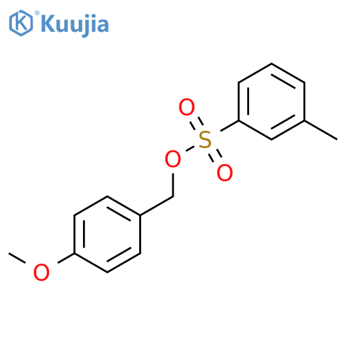 Benzenesulfonic acid, 3-methyl-, (4-methoxyphenyl)methyl ester structure