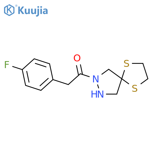1,4-DITHIA-7,8-DIAZASPIRO[4.4]NONANE, 7-[(4-FLUOROPHENYL)ACETYL]- structure