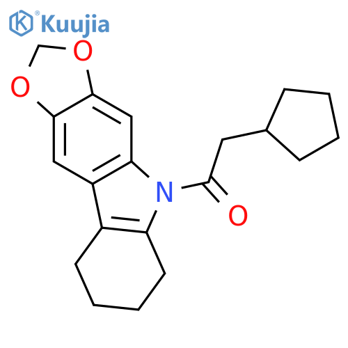 2-cyclopentyl-1-(6,7,8,9-tetrahydro-5H-[1,3]dioxolo[4,5-b]carbazol-5-yl)ethanone structure