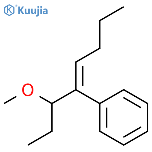 Benzene, [1-(1-methoxypropyl)-1-pentenyl]- structure