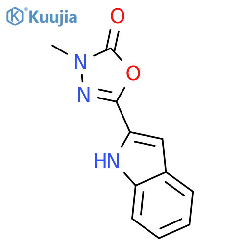1,3,4-Oxadiazol-2(3H)-one, 5-(1H-indol-2-yl)-3-methyl- structure