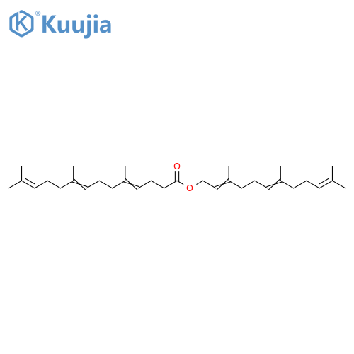 4,8,12-Tetradecatrienoic acid, 5,9,13-trimethyl-,3,7,11-trimethyl-2,6,10-dodecatrienyl ester structure