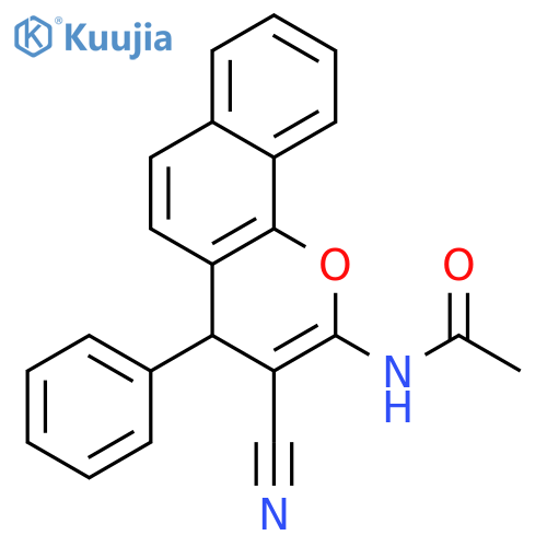 N-(3-cyano-4-phenyl-4H-benzo[h]chromen-2-yl)acetamide structure