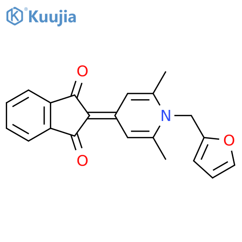 2-{1-(furan-2-yl)methyl-2,6-dimethyl-1,4-dihydropyridin-4-ylidene}-2,3-dihydro-1H-indene-1,3-dione structure
