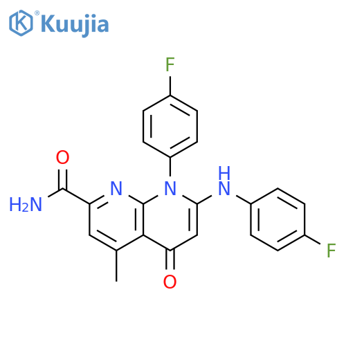 1,8-Naphthyridine-2-carboxamide,8-(4-fluorophenyl)-7-[(4-fluorophenyl)amino]-5,8-dihydro-4-methyl-5-oxo- structure