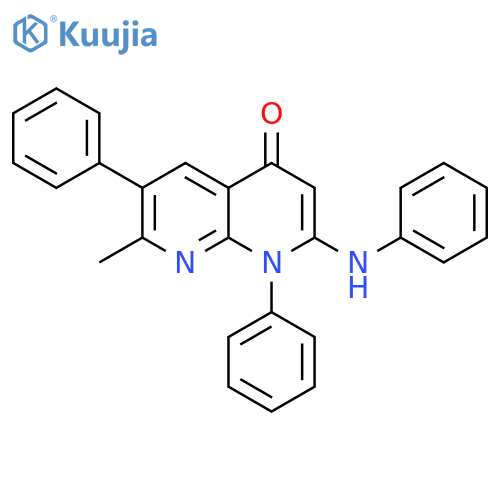 1,8-Naphthyridin-4(1H)-one, 7-methyl-1,6-diphenyl-2-(phenylamino)- structure