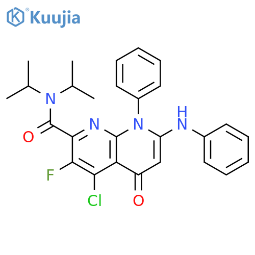 1,8-Naphthyridine-2-carboxamide,4-chloro-3-fluoro-5,8-dihydro-N,N-bis(1-methylethyl)-5-oxo-8-phenyl-7-(phenylamino)- structure