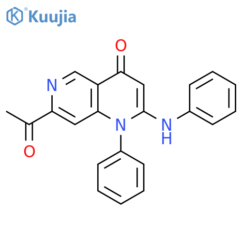 1,6-Naphthyridin-4(1H)-one, 7-acetyl-1-phenyl-2-(phenylamino)- structure