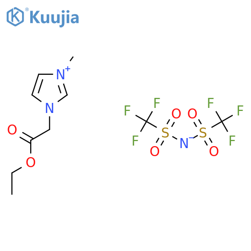 Bis(trifluoromethylsulfonyl)azanide;ethyl 2-(3-methylimidazol-3-ium-1-yl)acetate structure