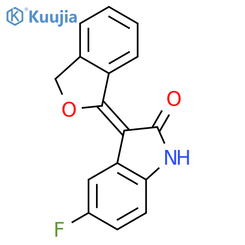 2H-Indol-2-one, 5-fluoro-1,3-dihydro-3-(1(3H)-isobenzofuranylidene)- structure