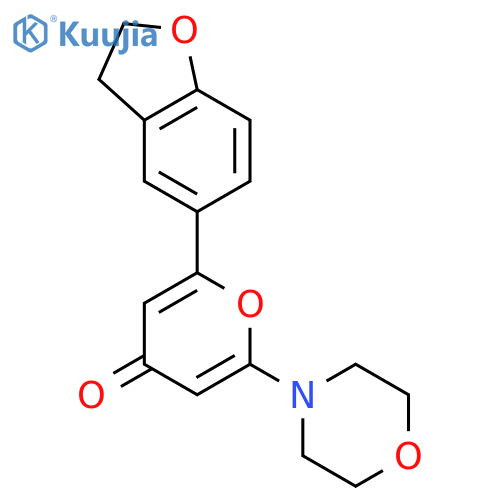 4H-Pyran-4-one, 2-(2,3-dihydro-5-benzofuranyl)-6-(4-morpholinyl)- structure