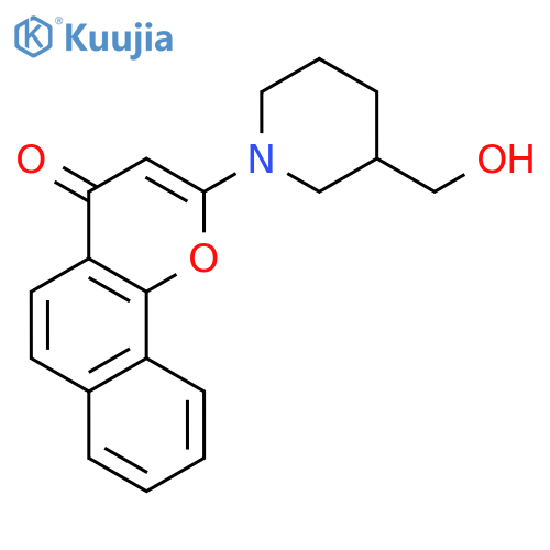 4H-Naphtho[1,2-b]pyran-4-one, 2-[3-(hydroxymethyl)-1-piperidinyl]- structure