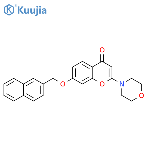 4H-1-Benzopyran-4-one, 2-(4-morpholinyl)-7-(2-naphthalenylmethoxy)- structure