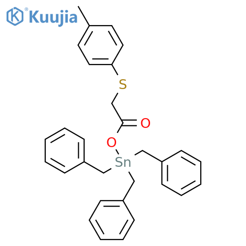Stannane, [[[(4-methylphenyl)thio]acetyl]oxy]tris(phenylmethyl)- structure