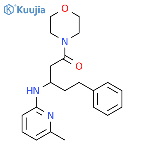 MORPHOLINE, 4-[3-[(6-METHYL-2-PYRIDINYL)AMINO]-1-OXO-5-PHENYLPENTYL]- structure