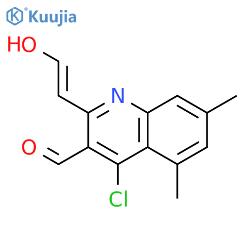 3-Quinolinecarboxaldehyde, 4-chloro-2-(2-hydroxyethenyl)-5,7-dimethyl- structure