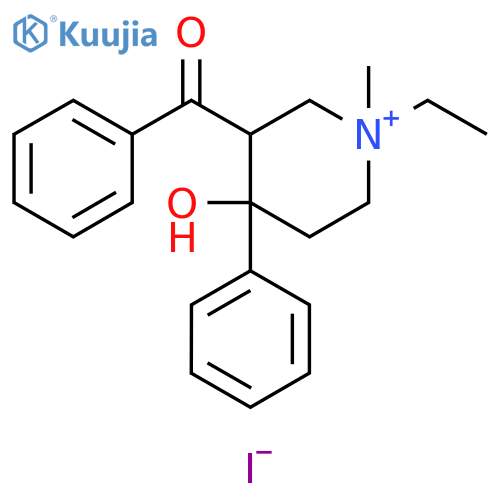 Piperidinium, 3-benzoyl-1-ethyl-4-hydroxy-1-methyl-4-phenyl-, iodide structure