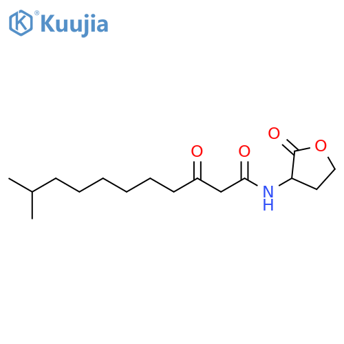 UNDECANAMIDE, 10-METHYL-3-OXO-N-(TETRAHYDRO-2-OXO-3-FURANYL)- structure
