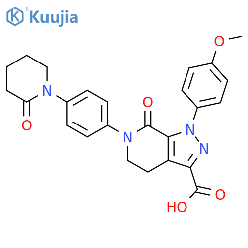 1-(4-Methoxyphenyl)-7-oxo-6-4-(2-oxopiperidin-1-yl)phenyl-4,5,6,7-tetrahydro-1H-pyrazolo3,4-cpyridine-3-carboxylic Acid structure