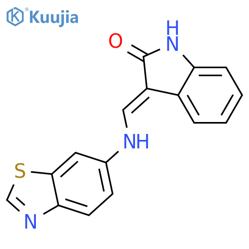 2H-Indol-2-one, 3-[(6-benzothiazolylamino)methylene]-1,3-dihydro- structure
