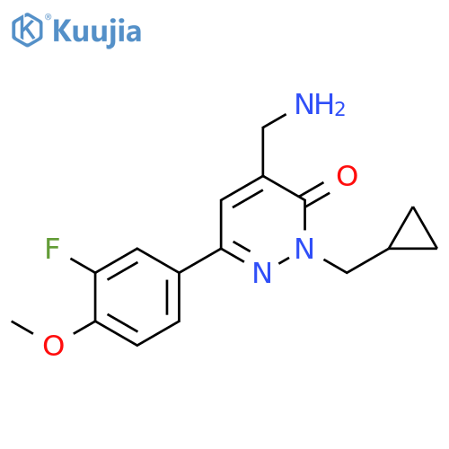 3(2H)-Pyridazinone,4-(aminomethyl)-2-(cyclopropylmethyl)-6-(3-fluoro-4-methoxyphenyl)- structure