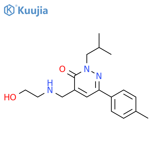 3(2H)-Pyridazinone,4-[[(2-hydroxyethyl)amino]methyl]-6-(4-methylphenyl)-2-(2-methylpropyl)- structure