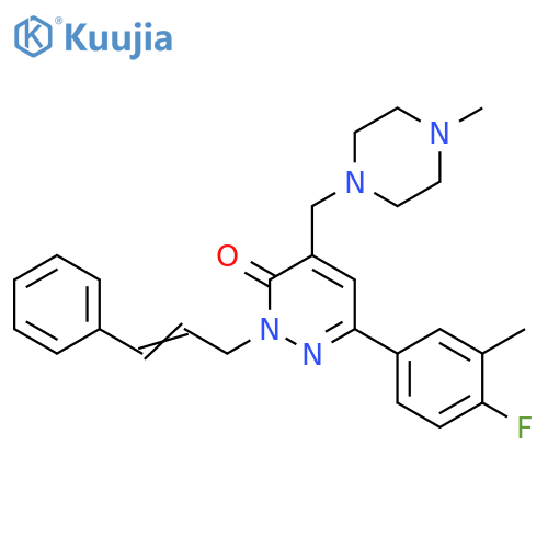3(2H)-Pyridazinone,6-(4-fluoro-3-methylphenyl)-4-[(4-methyl-1-piperazinyl)methyl]-2-(3-phenyl-2-propenyl)- structure