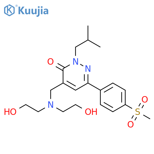 3(2H)-Pyridazinone,4-[[bis(2-hydroxyethyl)amino]methyl]-2-(2-methylpropyl)-6-[4-(methylsulfonyl)phenyl]- structure