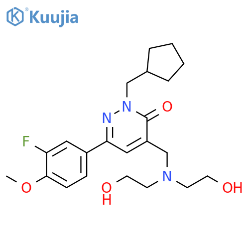 3(2H)-Pyridazinone,4-[[bis(2-hydroxyethyl)amino]methyl]-2-(cyclopentylmethyl)-6-(3-fluoro-4-methoxyphenyl)- structure