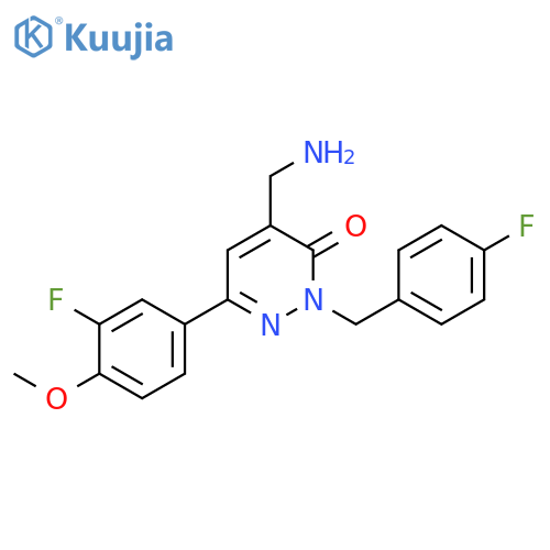3(2H)-Pyridazinone,4-(aminomethyl)-6-(3-fluoro-4-methoxyphenyl)-2-[(4-fluorophenyl)methyl]- structure