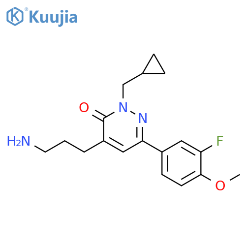 3(2H)-Pyridazinone,4-(3-aminopropyl)-2-(cyclopropylmethyl)-6-(3-fluoro-4-methoxyphenyl)- structure