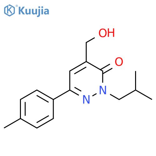 3(2H)-Pyridazinone,4-(hydroxymethyl)-6-(4-methylphenyl)-2-(2-methylpropyl)- structure