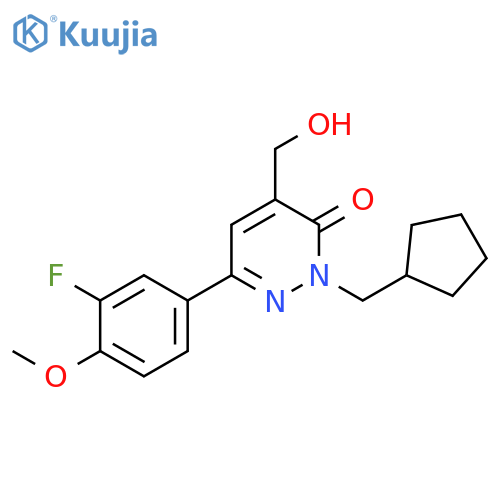 3(2H)-Pyridazinone,2-(cyclopentylmethyl)-6-(3-fluoro-4-methoxyphenyl)-4-(hydroxymethyl)- structure