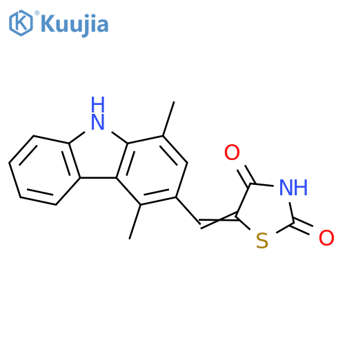 2,4-Thiazolidinedione, 5-[(1,4-dimethyl-9H-carbazol-3-yl)methylene]- structure
