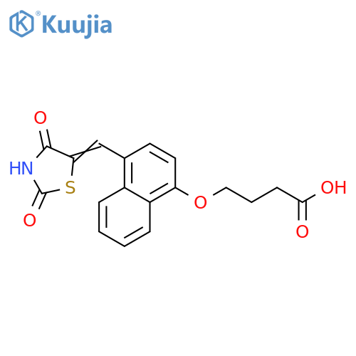 Butanoic acid,4-[[4-[(2,4-dioxo-5-thiazolidinylidene)methyl]-1-naphthalenyl]oxy]- structure