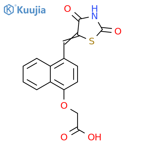 Acetic acid,[[4-[(2,4-dioxo-5-thiazolidinylidene)methyl]-1-naphthalenyl]oxy]- structure