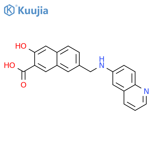 2-Naphthalenecarboxylic acid, 3-hydroxy-7-[(6-quinolinylamino)methyl]- structure