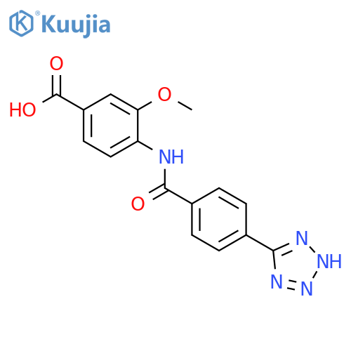 Benzoic acid, 3-methoxy-4-[[4-(1H-tetrazol-5-yl)benzoyl]amino]- structure