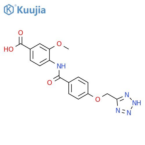 Benzoic acid, 3-methoxy-4-[[4-(1H-tetrazol-5-ylmethoxy)benzoyl]amino]- structure
