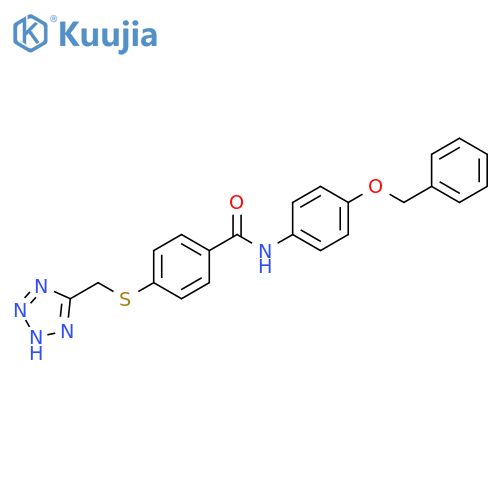 Benzamide,N-[4-(phenylmethoxy)phenyl]-4-[(1H-tetrazol-5-ylmethyl)thio]- structure