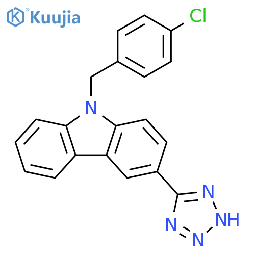 9H-Carbazole, 9-[(4-chlorophenyl)methyl]-3-(1H-tetrazol-5-yl)- structure