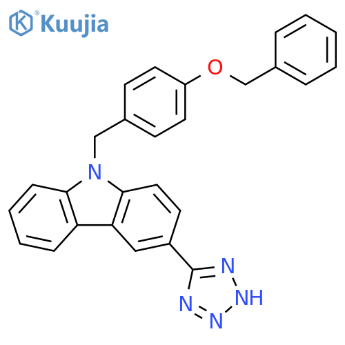9H-Carbazole, 9-[[4-(phenylmethoxy)phenyl]methyl]-3-(1H-tetrazol-5-yl)- structure