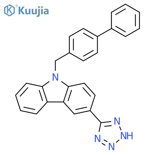 9H-Carbazole, 9-([1,1'-biphenyl]-4-ylmethyl)-3-(1H-tetrazol-5-yl)- structure