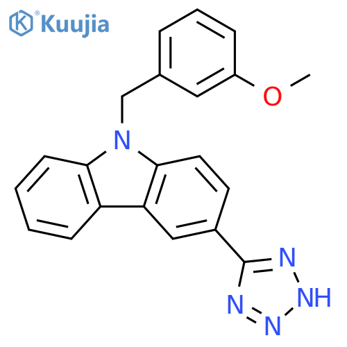 9H-Carbazole, 9-[(3-methoxyphenyl)methyl]-3-(1H-tetrazol-5-yl)- structure