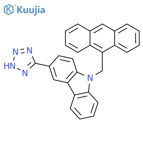 9H-Carbazole, 9-(9-anthracenylmethyl)-3-(1H-tetrazol-5-yl)- structure