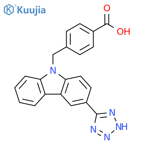 Benzoic acid, 4-[[3-(1H-tetrazol-5-yl)-9H-carbazol-9-yl]methyl]- structure